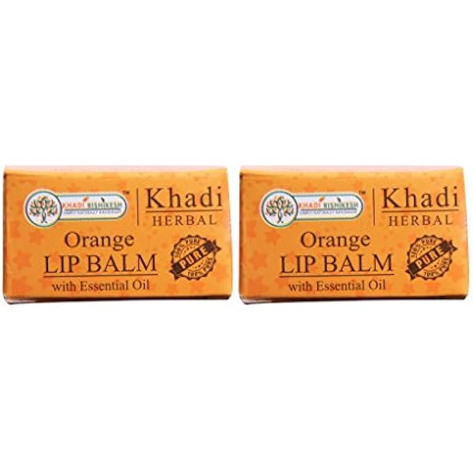 KHADI RISHIKESH HERBAL ORANGE LIP BALM COMBO SET PACK OF - 8GM X 2 (16GM) - Image 1